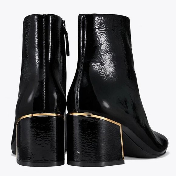 Tory Burch Women's Juliana Tumbled Patent Leather Booties Size 9 - Picture 2 of 12